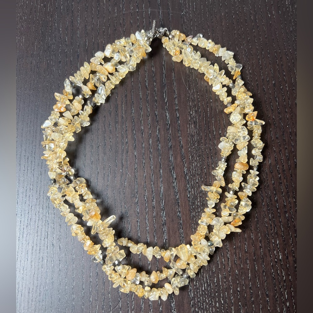 Vintage layered Genuine citrine Necklace